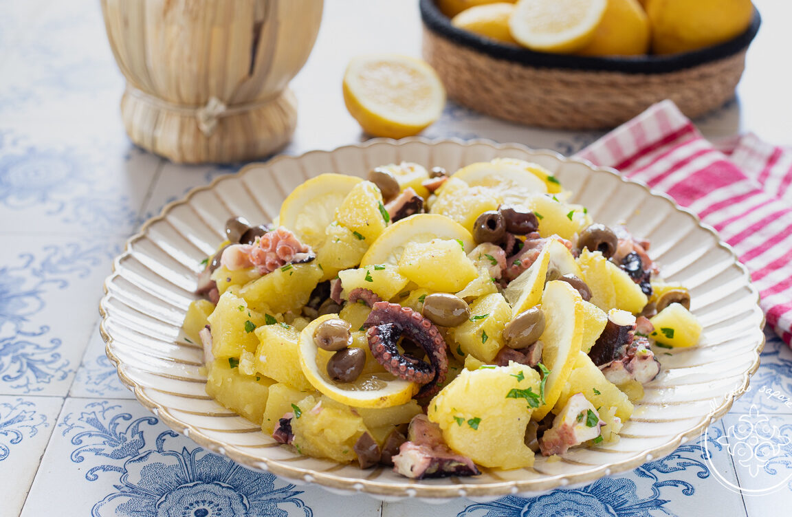 Oktopussalat mit Kartoffeln und Taggiasca-Oliven