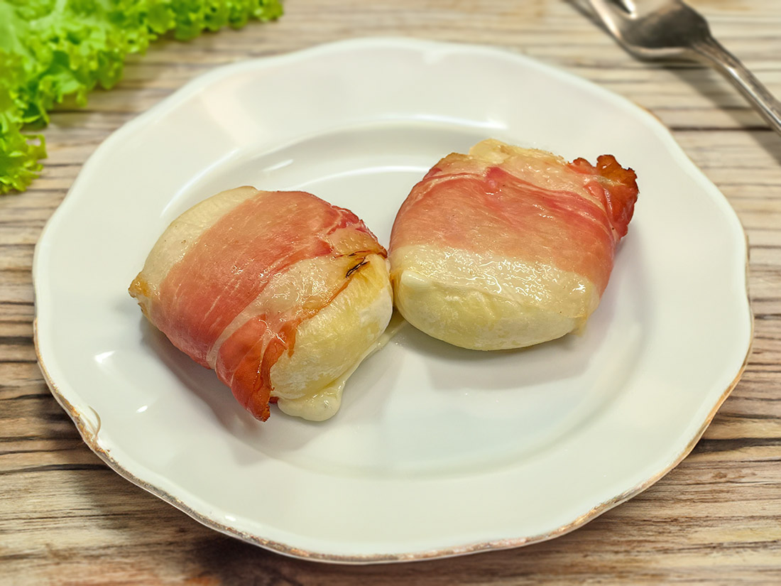 Tomini mit Speck in der Heißluftfritteuse