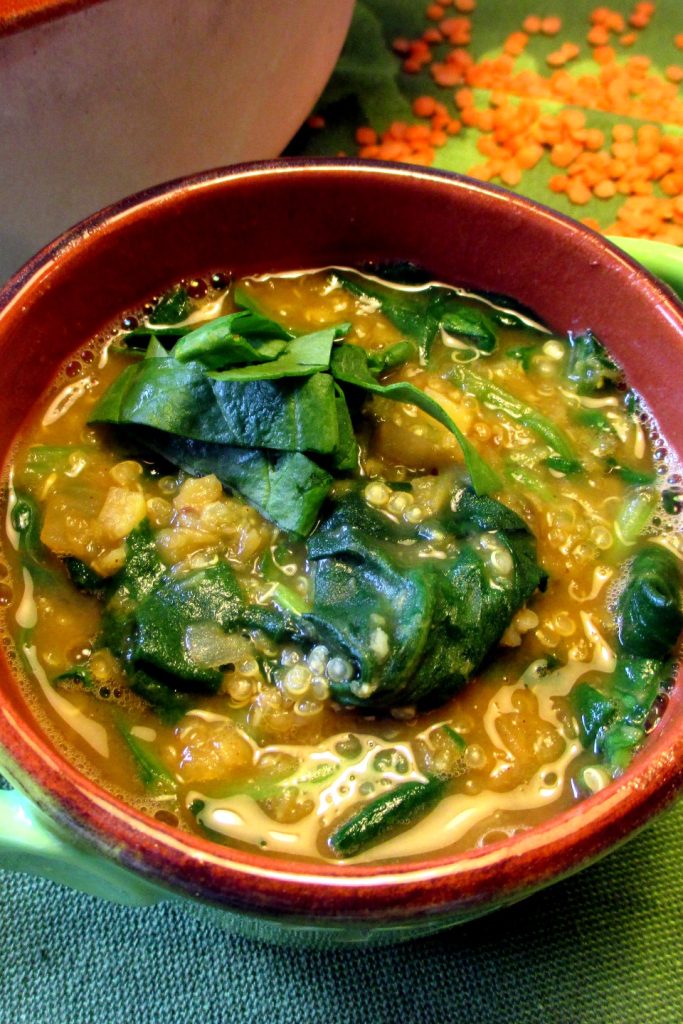 Linsensuppe mit Spinat und Quinoa, Mangia senza Pancia