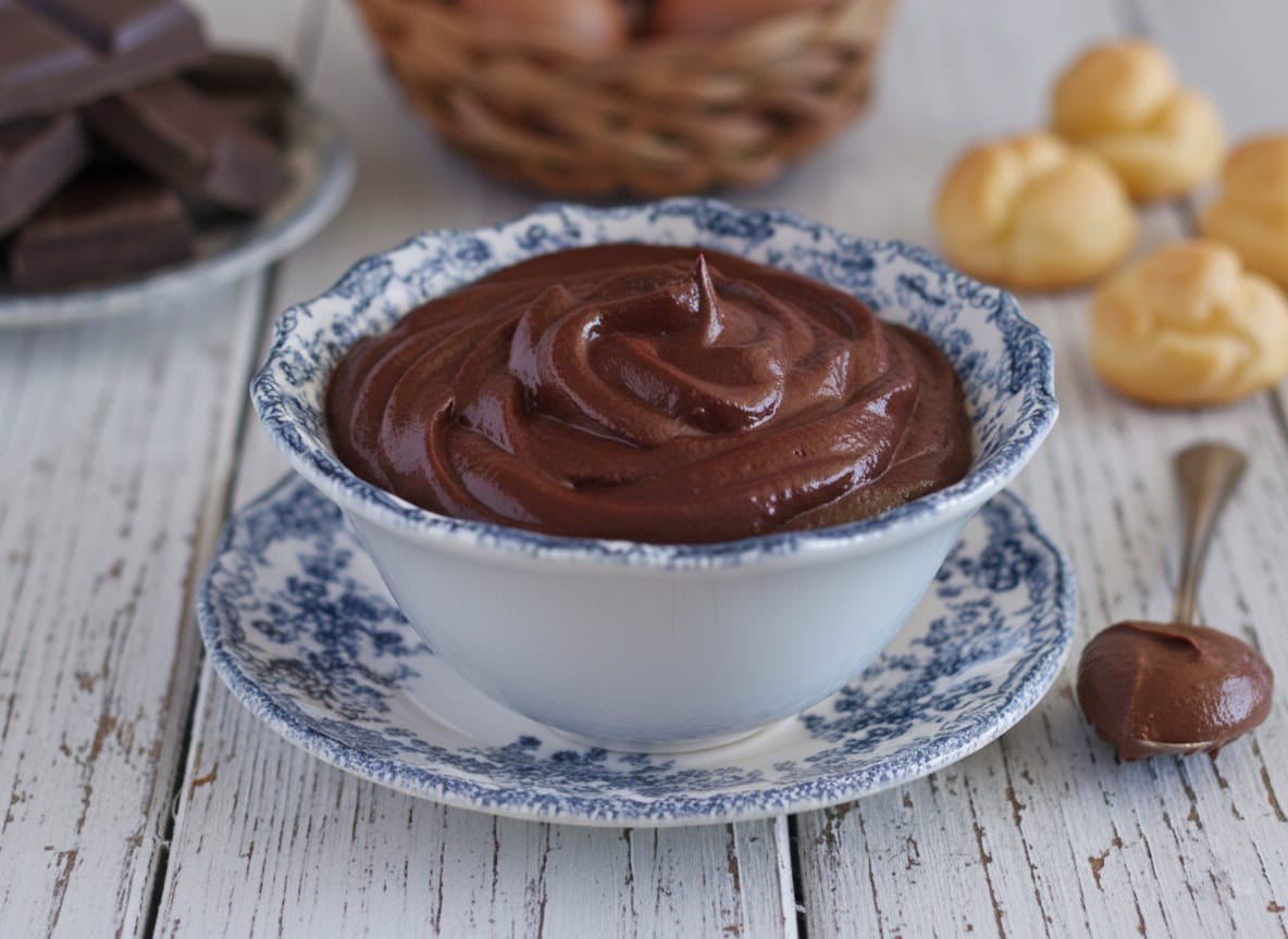 Einfacher und cremiger Schokoladenpudding Zuhause gemacht
