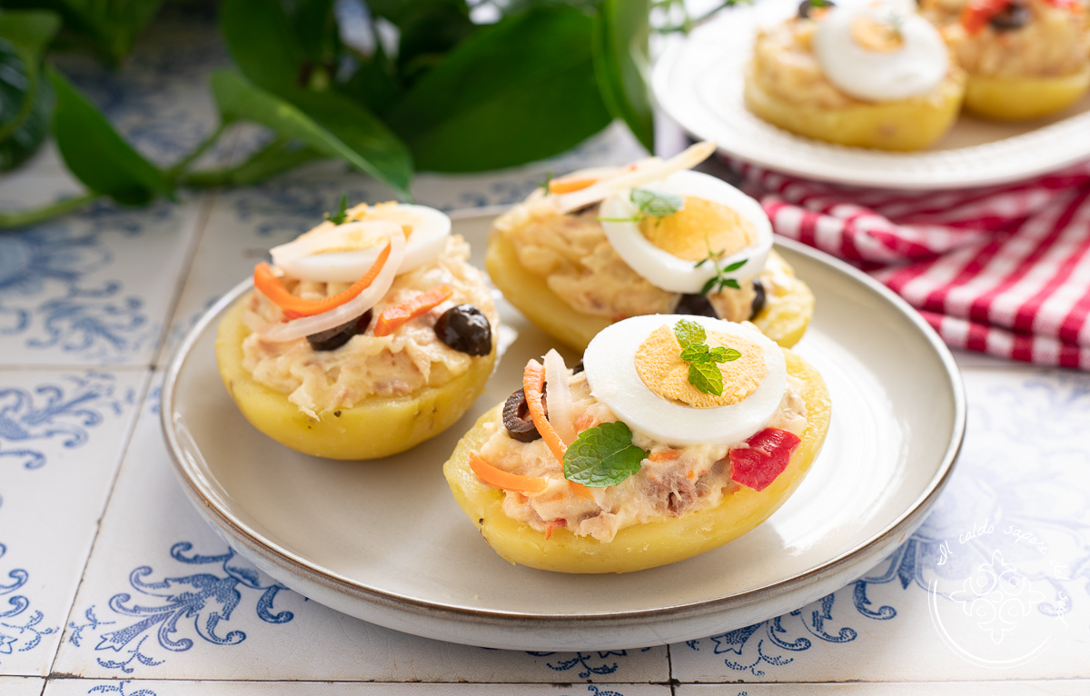 Kartoffel-Boote mit Thunfisch und Mayo