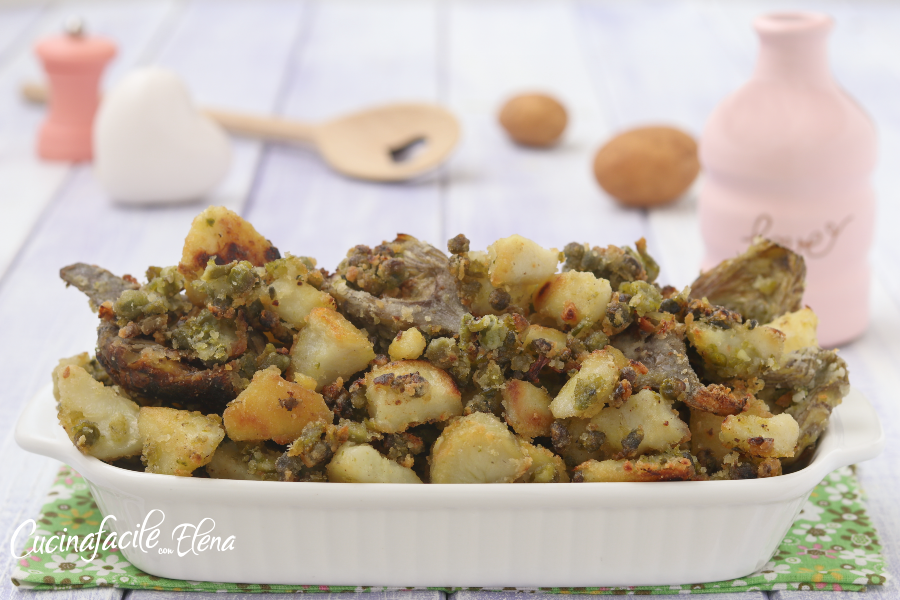 Artischocken, Kartoffeln und Erbsen