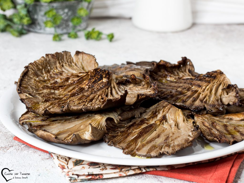 gegrillte pleurotuspilze