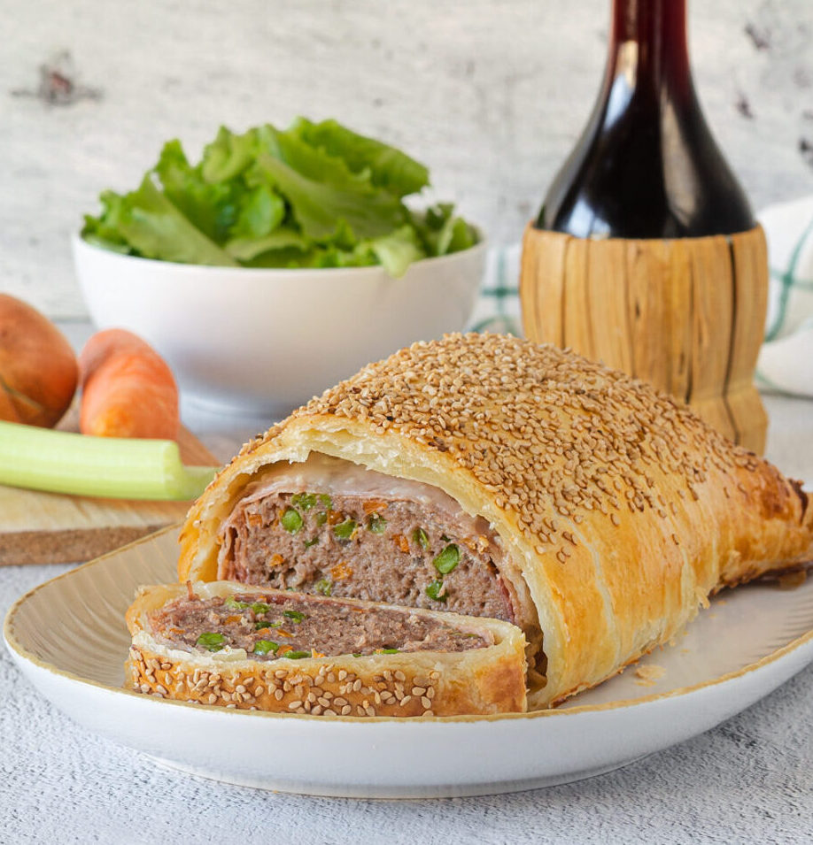 Hackbraten in Blätterteigkruste