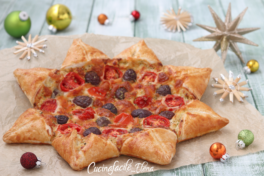 Herzhafter Weihnachtsblätterteigstern