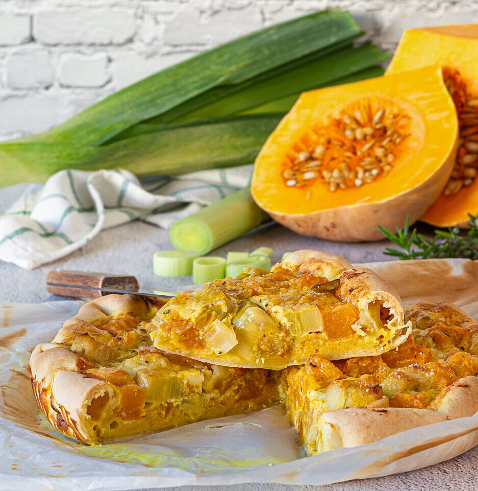 Kürbis-Porree-Quiche