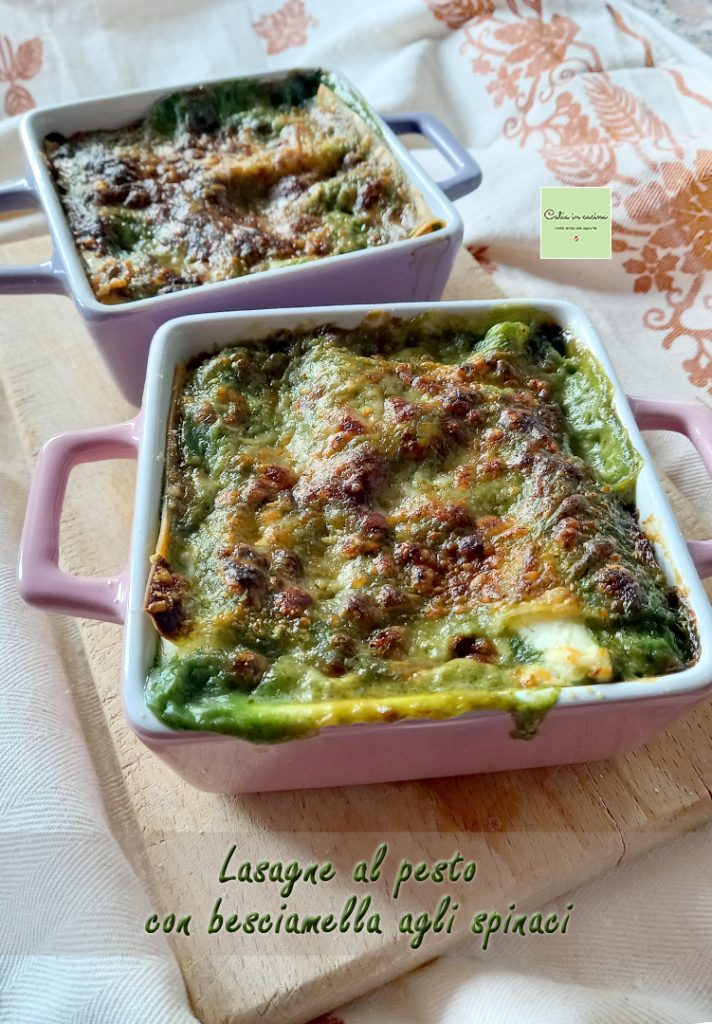 Lasagne mit Pesto und Spinat-Béchamelsoße