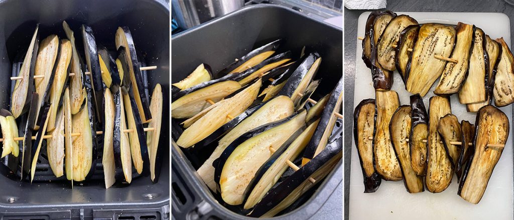 Wie man viele Auberginen in der Heißluftfritteuse grillt