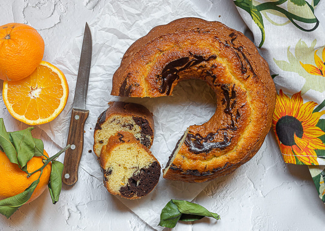 Rührkuchen mit Orange und Schokolade