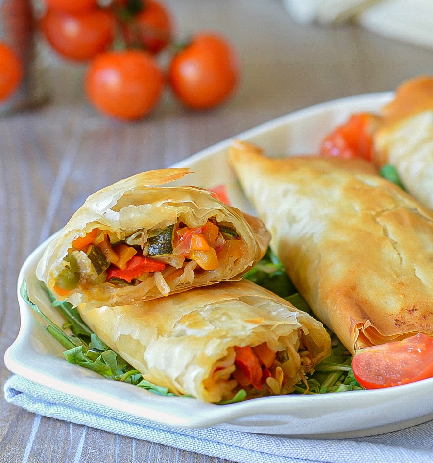 Vegetarische Filoteig-Päckchen