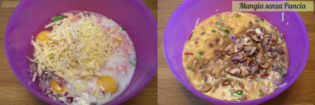 Kleine Omeletts mit gebackenen Pilzen, Fingerfood, Mangia senza Pancia