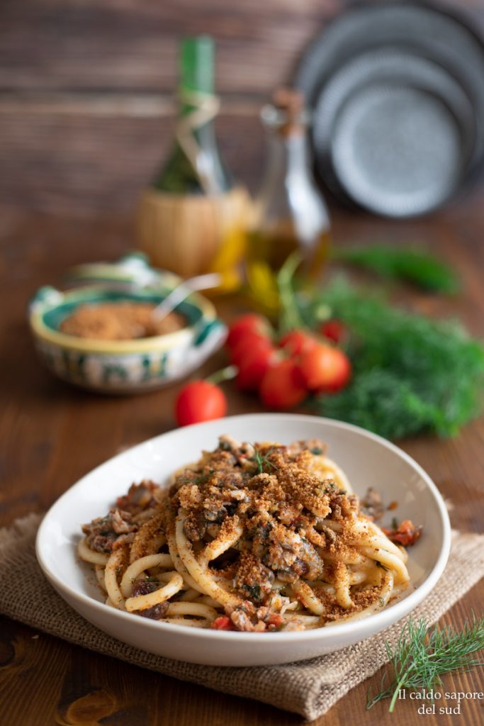 Pasta mit Sardinen und wildem Fenchel.