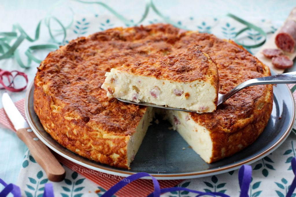 Herzhafter Migliaccio Rezept für Karneval mit Ricotta, Grieß, Salami und Käse | i pasticcini di Nina