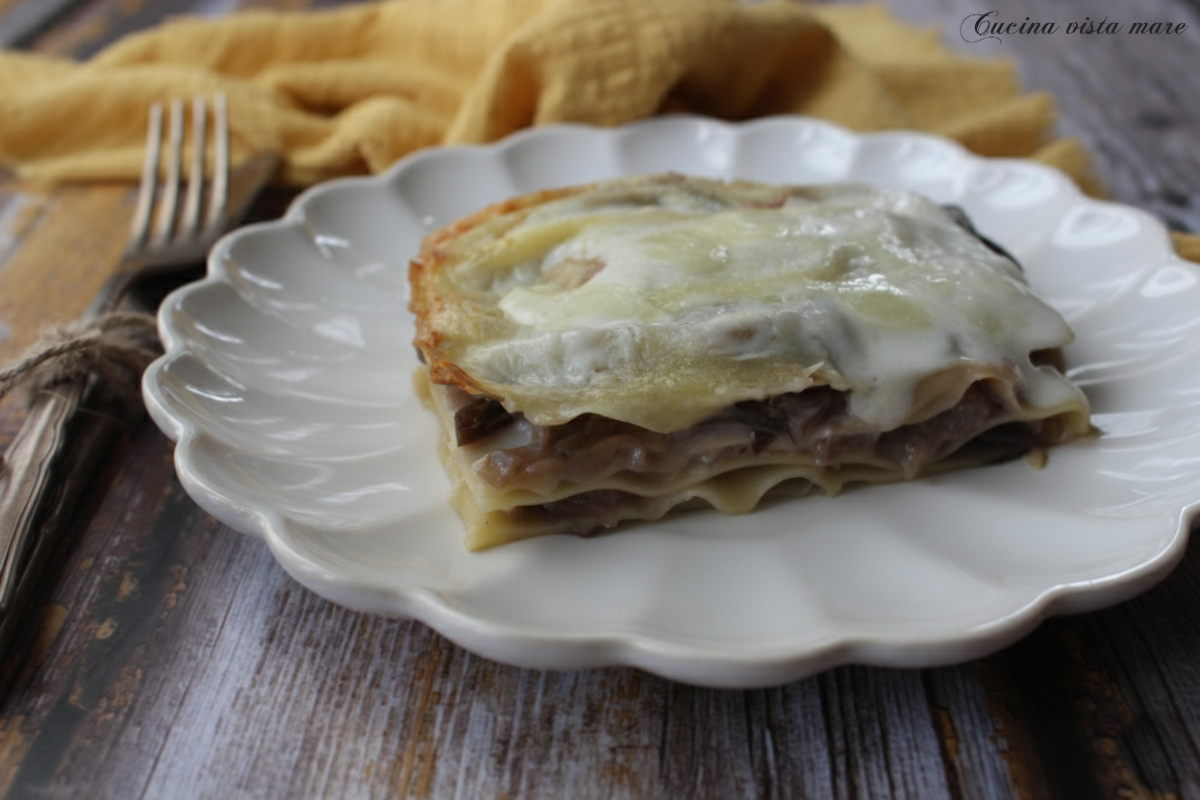 Lasagne mit Radicchio und Porree
