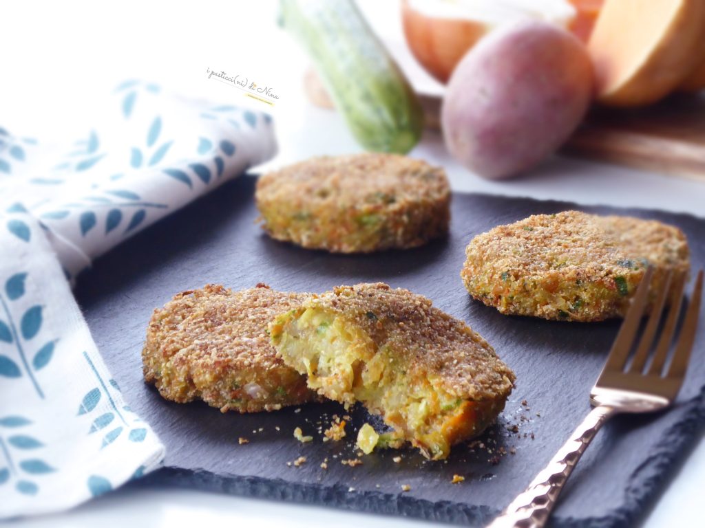 zarte und appetitliche Medaillons aus Kürbis und Zucchini mit Kartoffeln