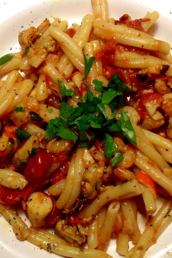 Pasta mit Tiefkühl-Meeresfrüchten, Mangia senza Pancia