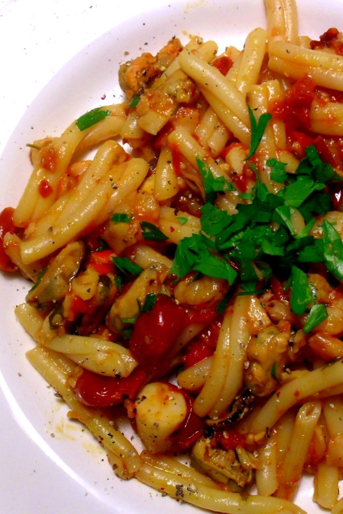 Pasta mit Tiefkühl-Meeresfrüchten, Mangia senza Pancia