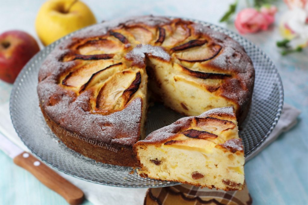 Ricotta-Apfelkuchen mit Rosinen, sehr saftig - i pasticcini di Nina