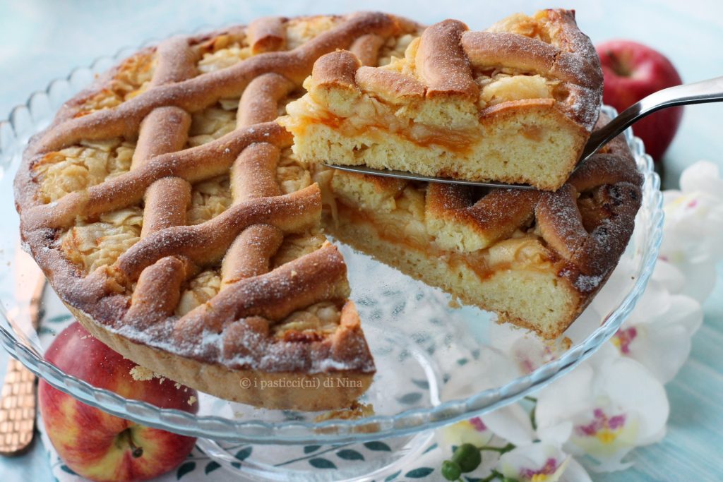 Tarte aus aufgeschlagenem Mürbeteig mit Äpfeln und Konfitüre i pasticcini di Nina
