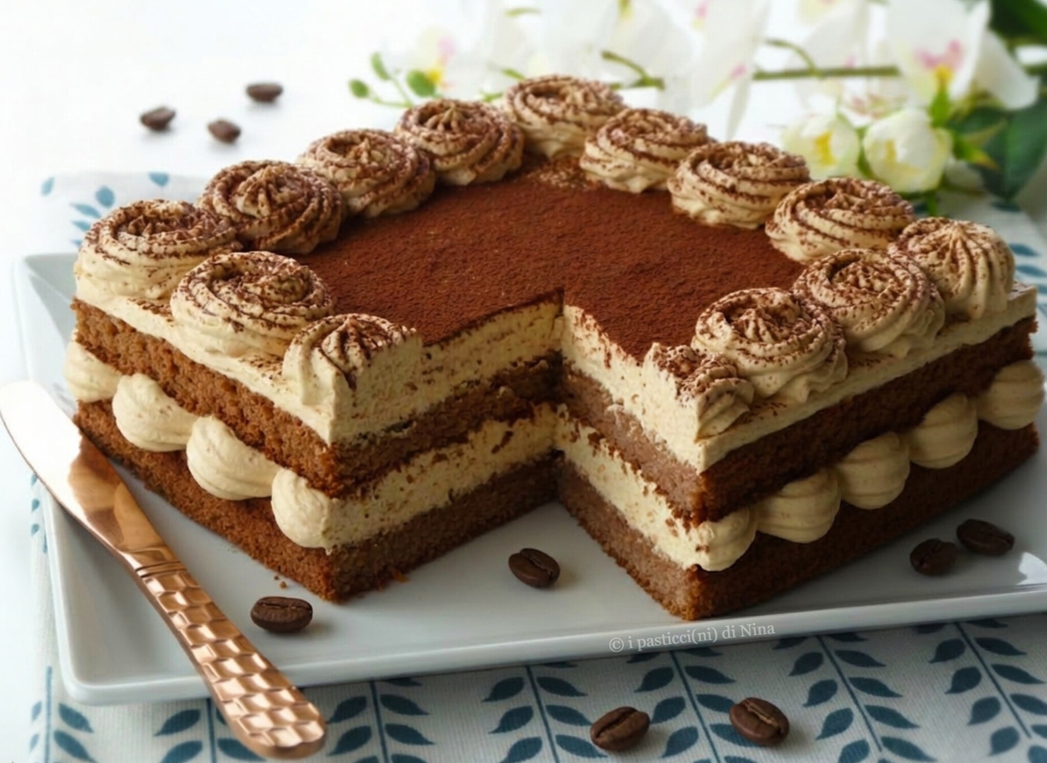 Tiramisu-Kuchen mit Kakao