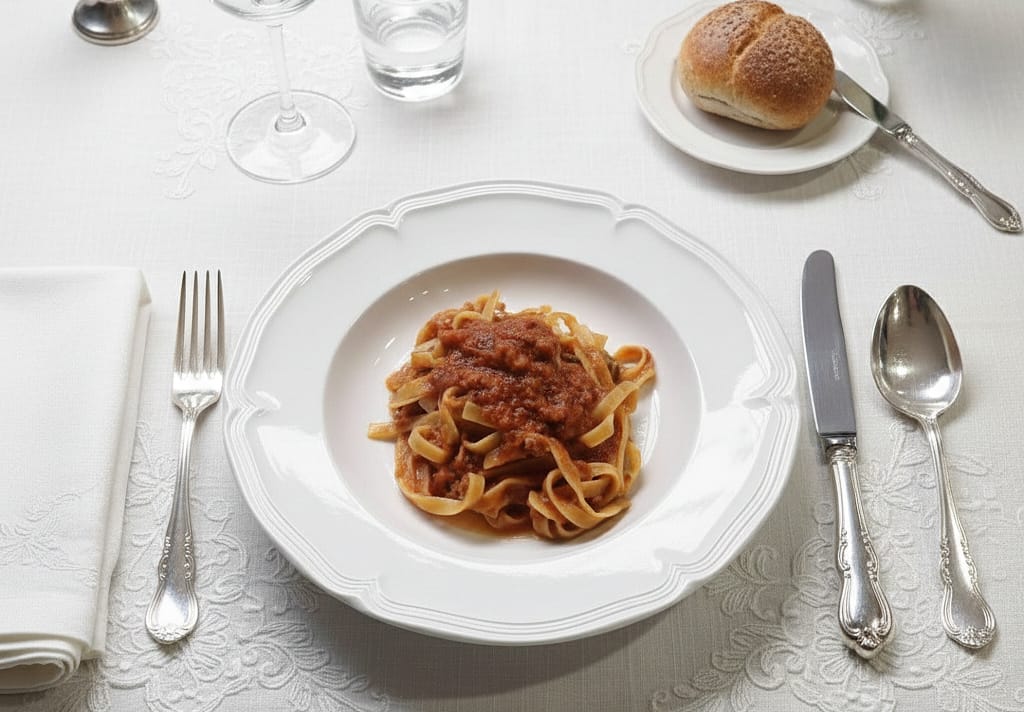 Eier-Tagliatelle mit schnellem Ragù