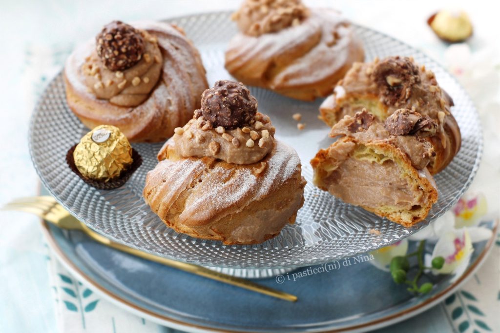 Zeppole zum Josefstag mit Ferrero Rocher, im Ofen oder in der Heißluftfritteuse gebacken, süßes Rezept für Vatertag
