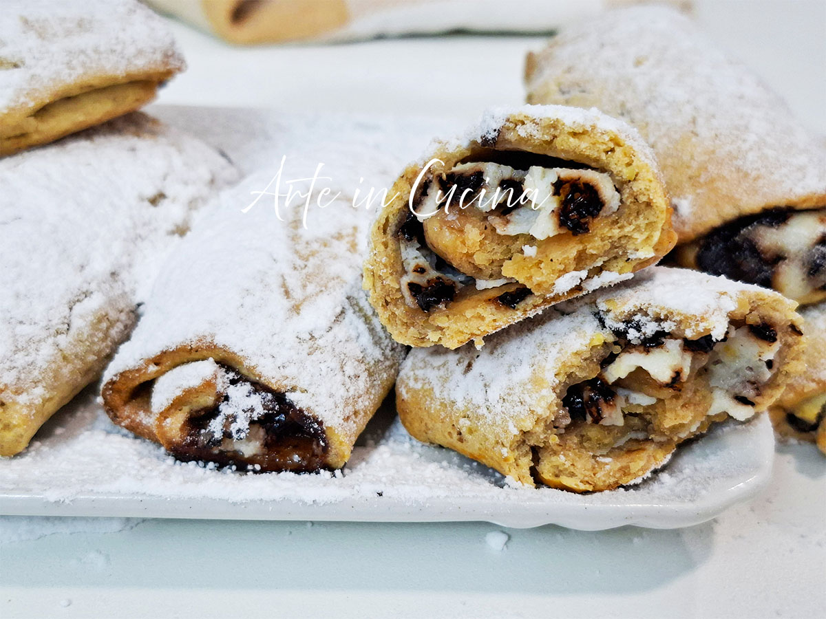 CANNOLI mit WALNÜSSEN, RICOTTA und Schokotropfen