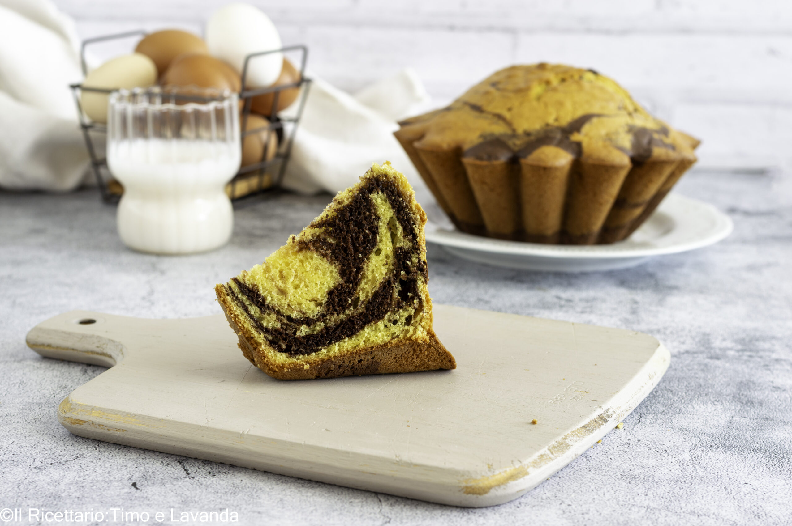 Marmorkuchen mit Kakao und Sahne ohne Gluten: locker und einfach