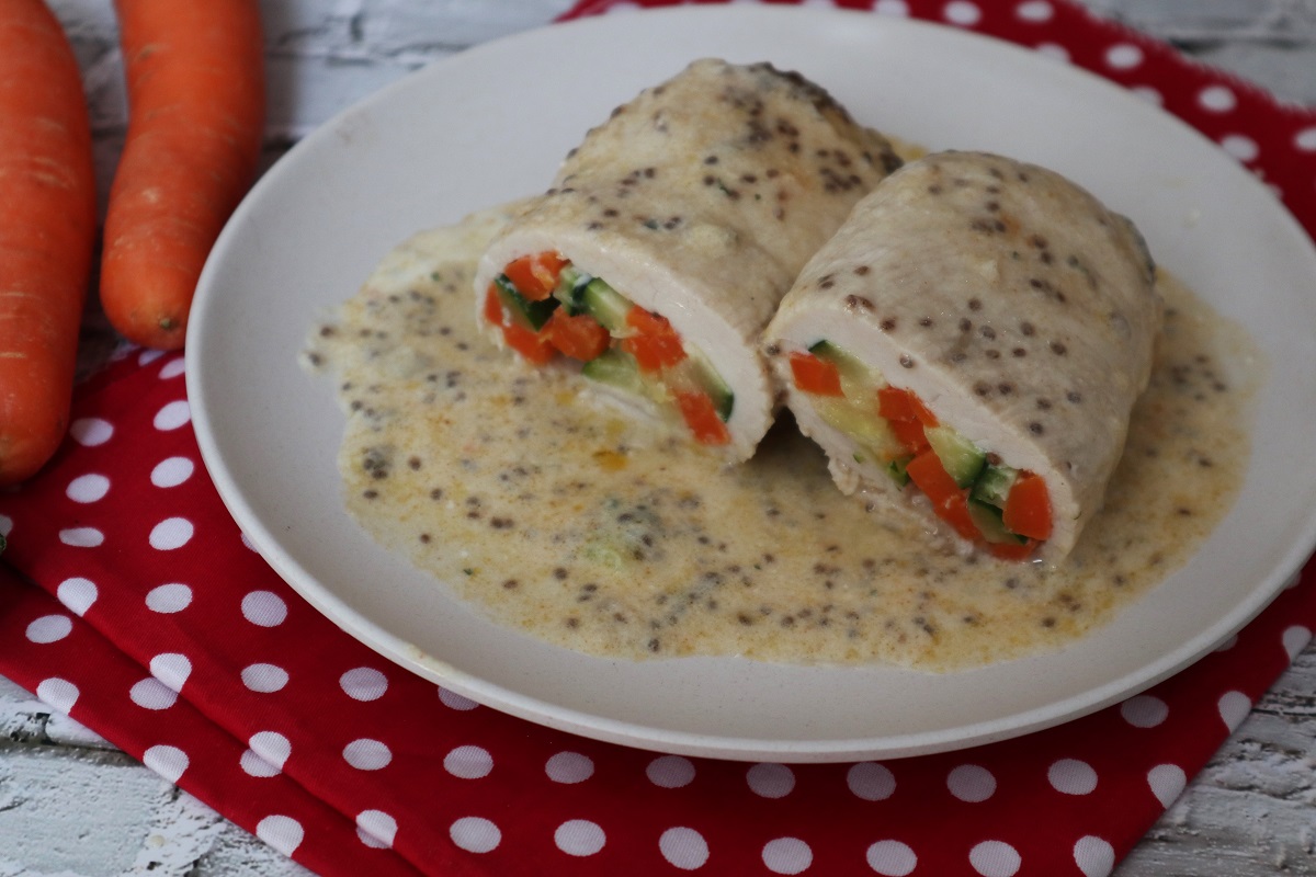 Putenröllchen mit Gemüse und Chiasamen