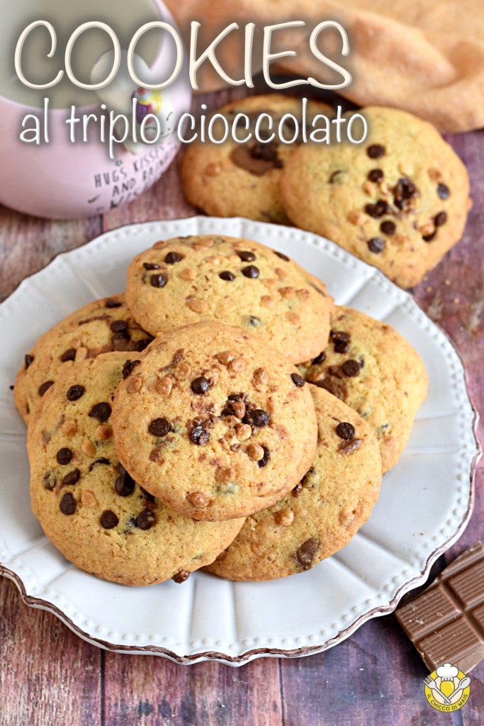 v_ Cookies mit dreifacher Schokolade: weiß, Zartbitter und Milch – einfach und schnell, auch ohne Gluten, Il Chicco di Mais