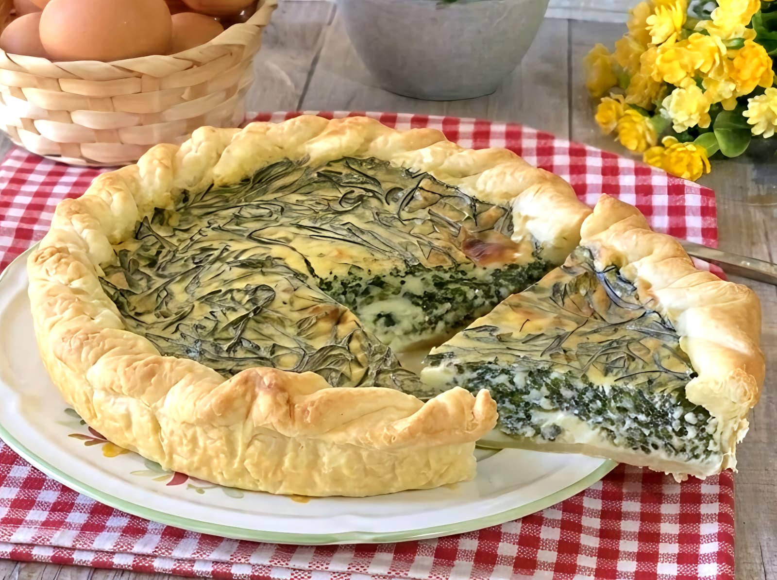Herzhafte Agretti-Tarte aus dem Backofen oder der Heißluftfritteuse