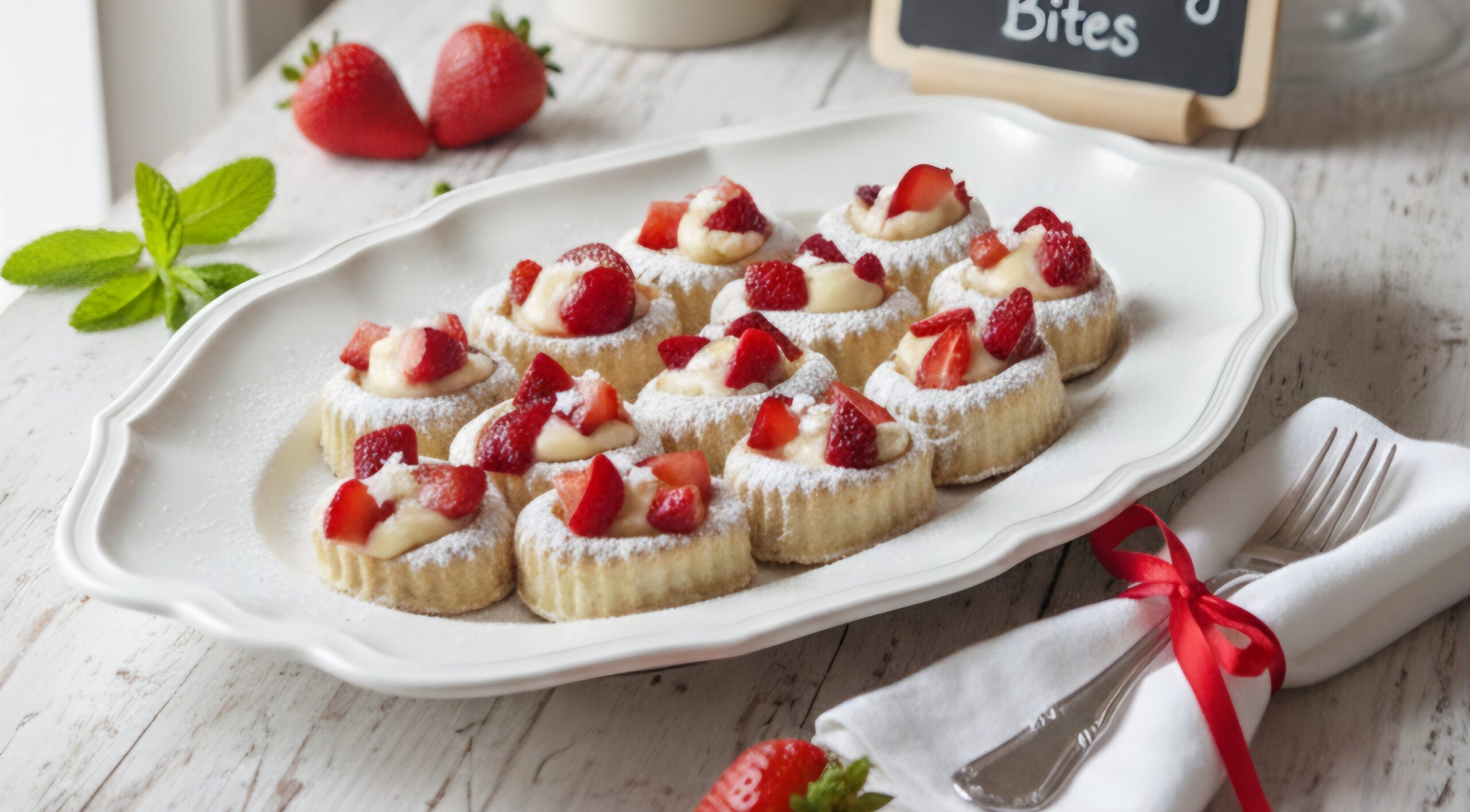 Vol-au-vent mit Vanillecreme und Erdbeeren