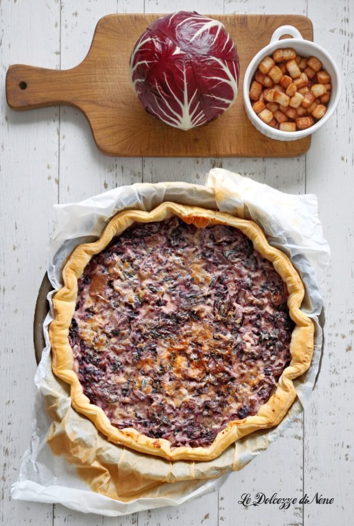 herzhafte tarte mit radicchio pancetta und ricotta