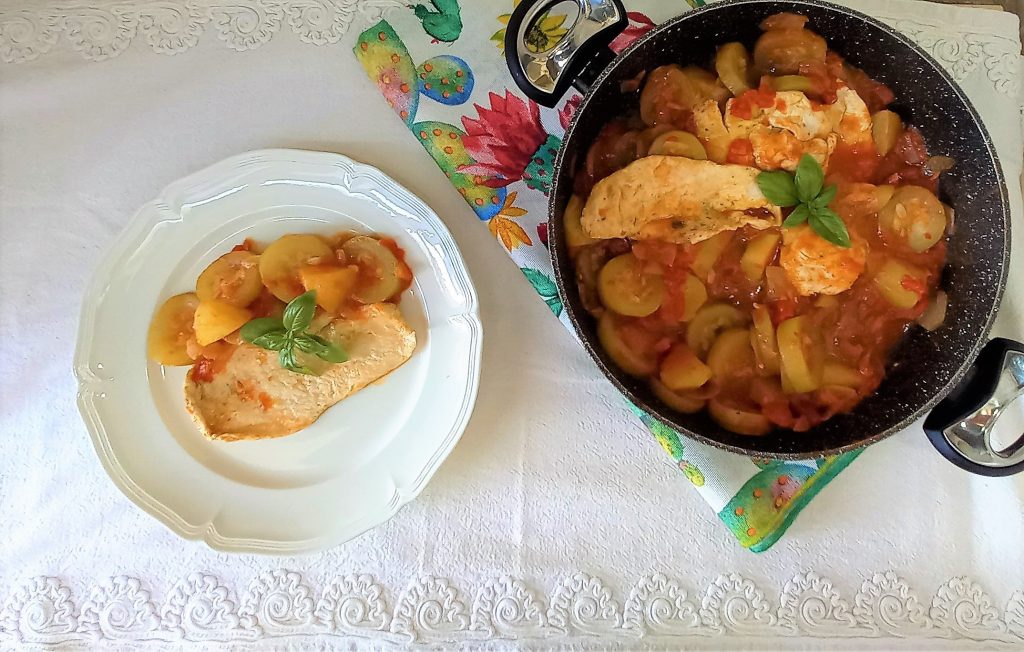 Hähnchen mit sizilianischer langer Zucchini