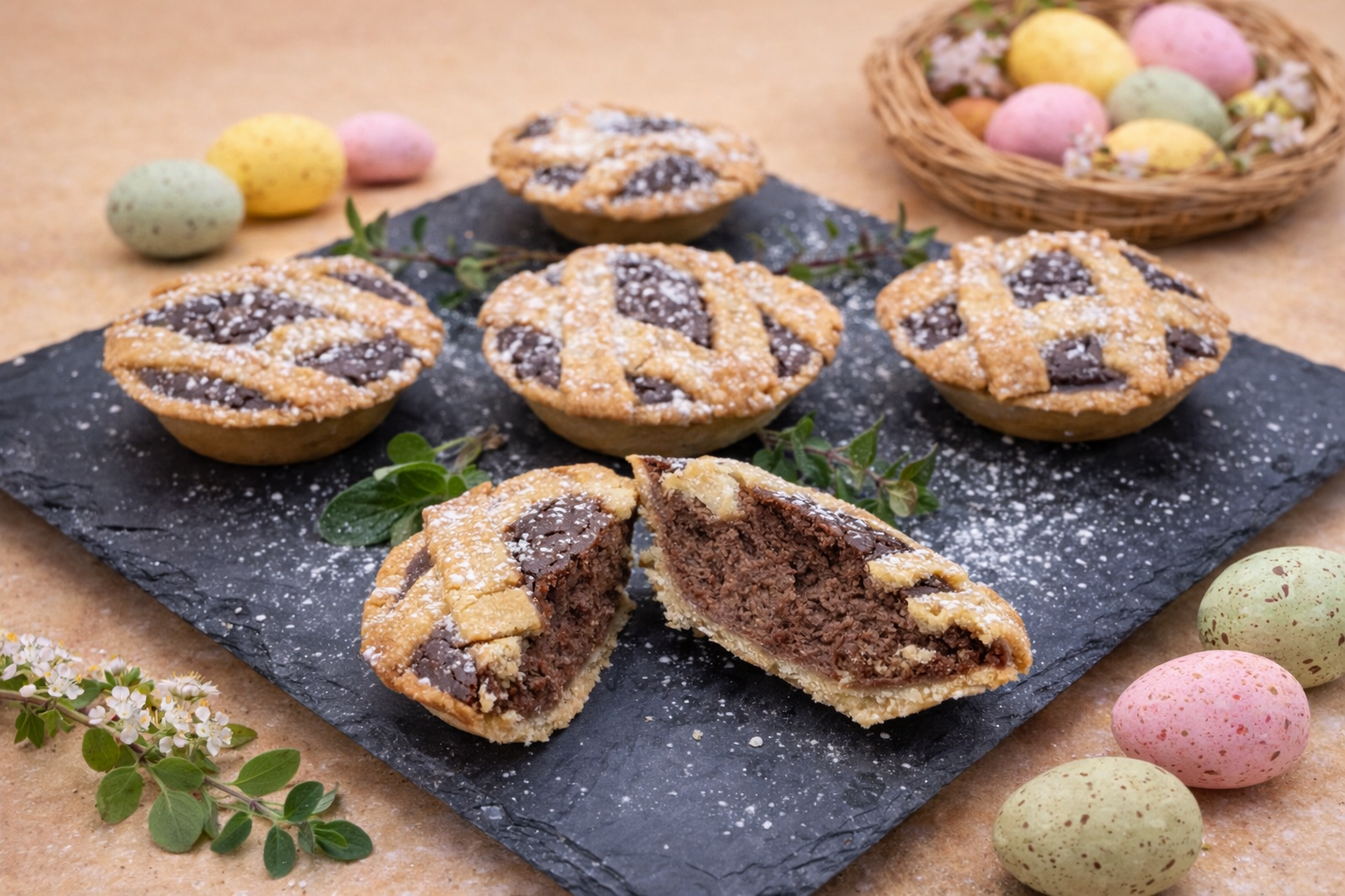 Mini-Napolitanische Pastiere mit Schokolade – Einfaches Osterrezept
