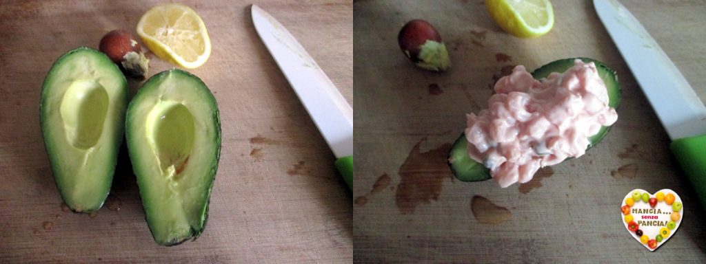 Avocado und Garnelen in Cocktailsauce, Mangia senza Pancia