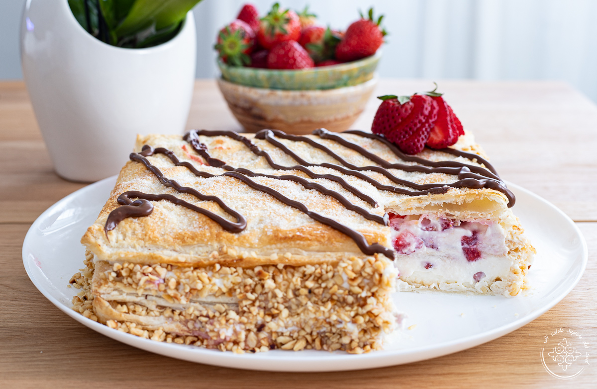 Millefeuille mit Ricotta und Erdbeeren