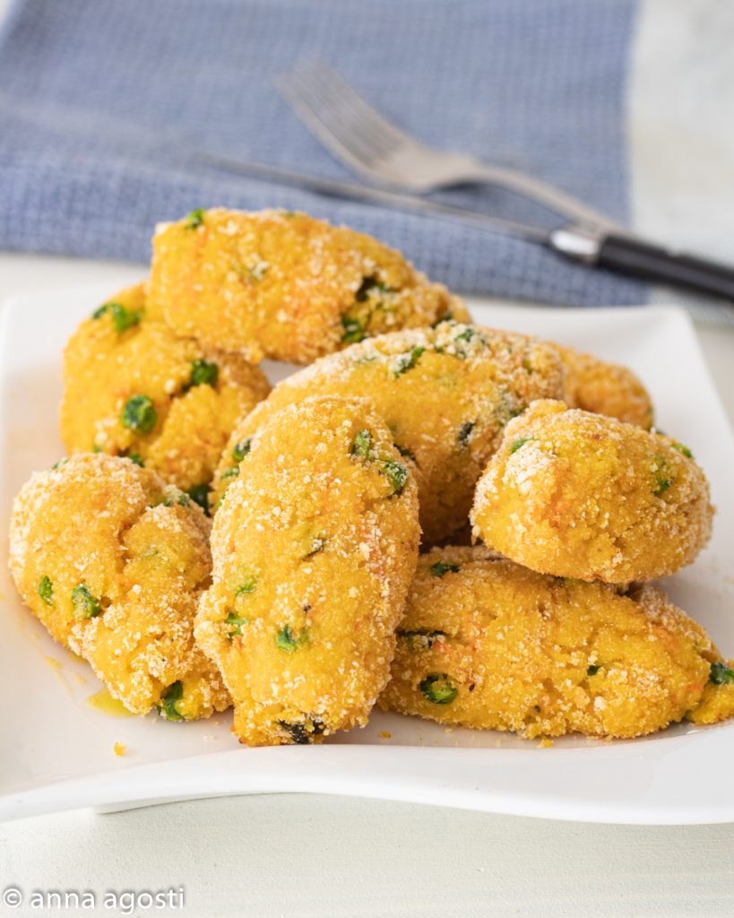 Couscous-Kroketten mit Erbsen