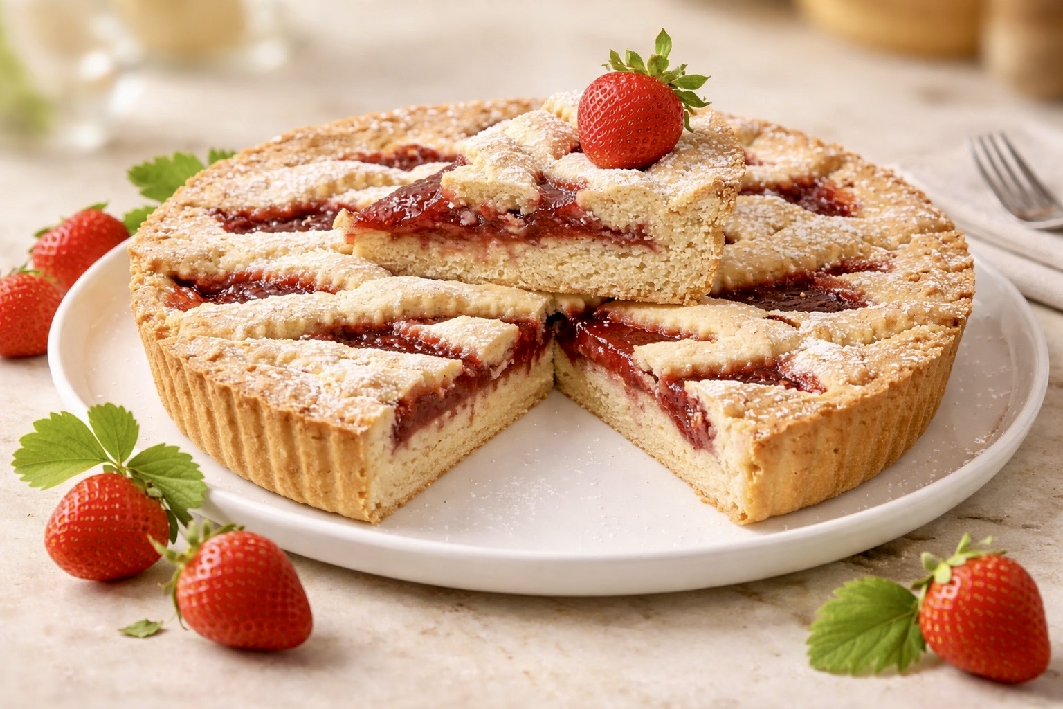 Hausgemachte Erdbeertarte