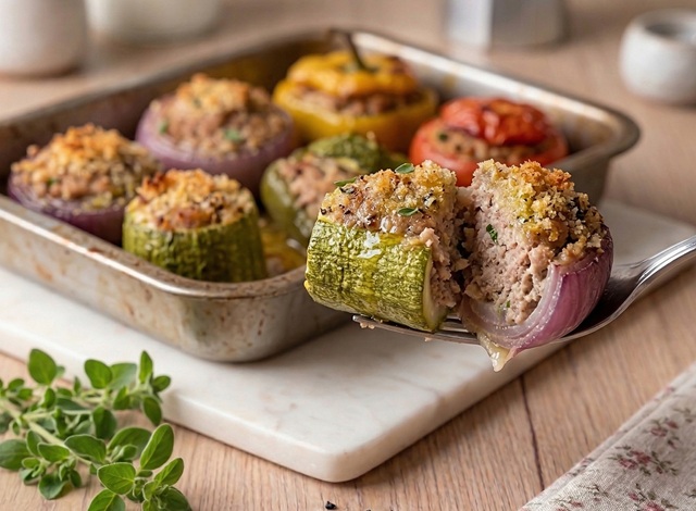 Gefülltes Gemüse mit Fleisch: das einfache, schmackhafte Rezept, perfekt zum Vorbereiten