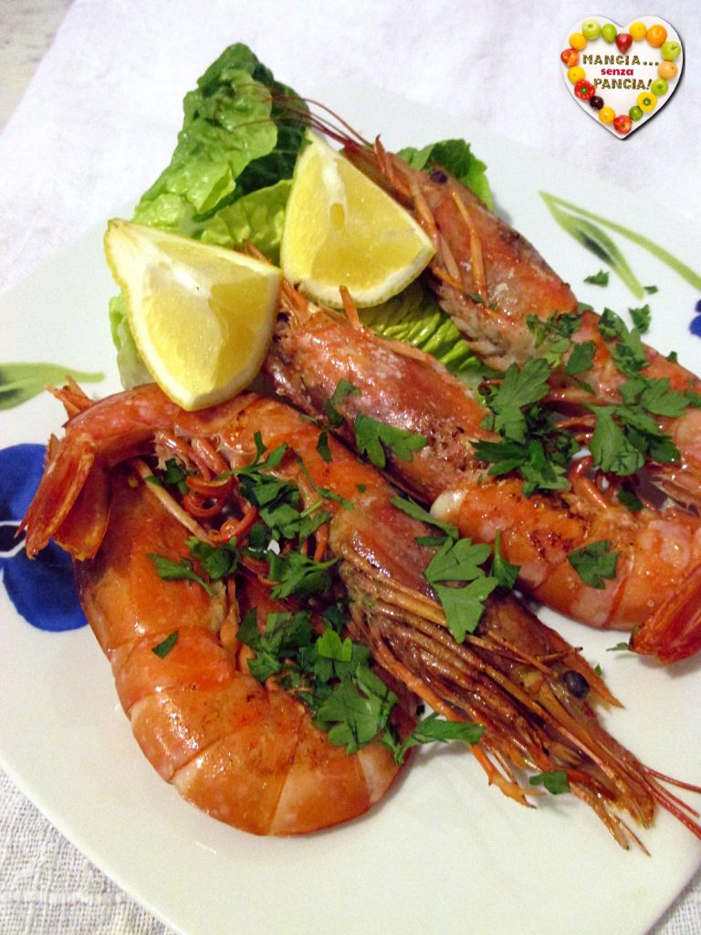 Garnelen in der Pfanne mit Zitrone, Mangia senza Pancia