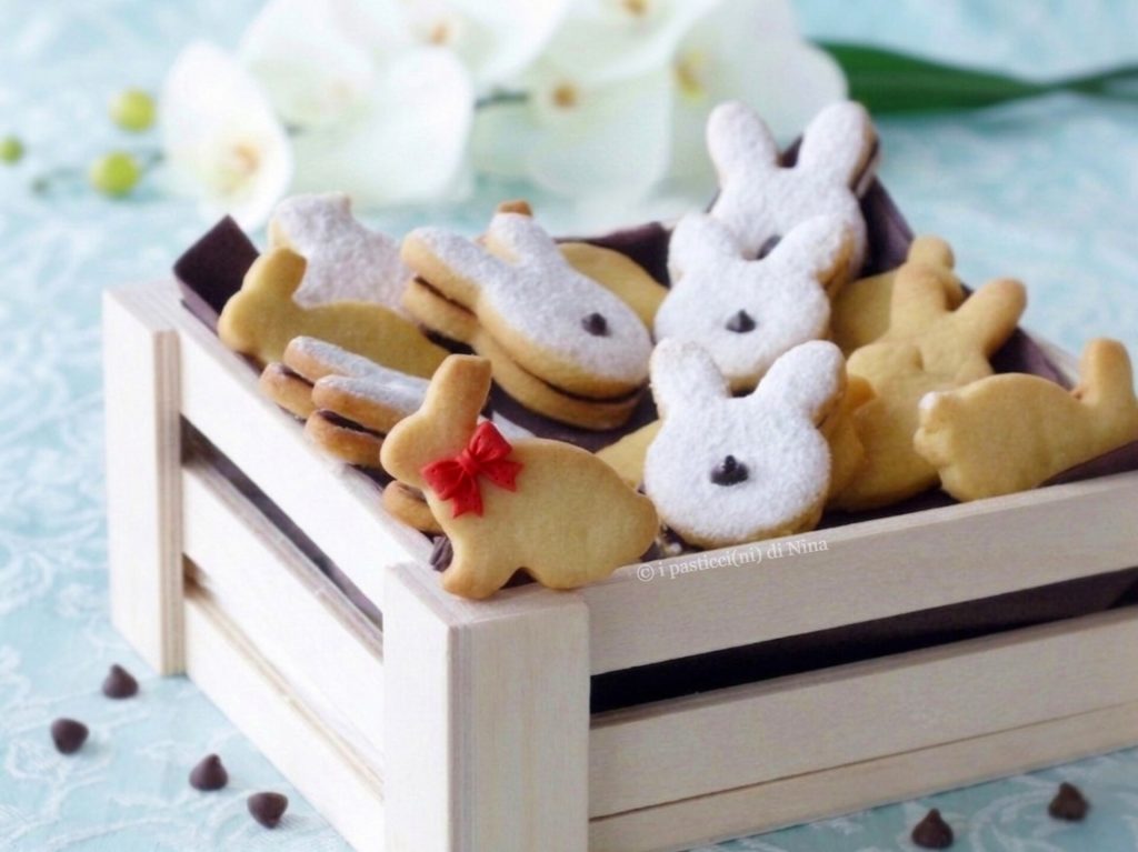 gefüllte Osterkekse mit Schokoladenganache einfache Rezeptidee mit Ostereiern die Pasticcini di Nina