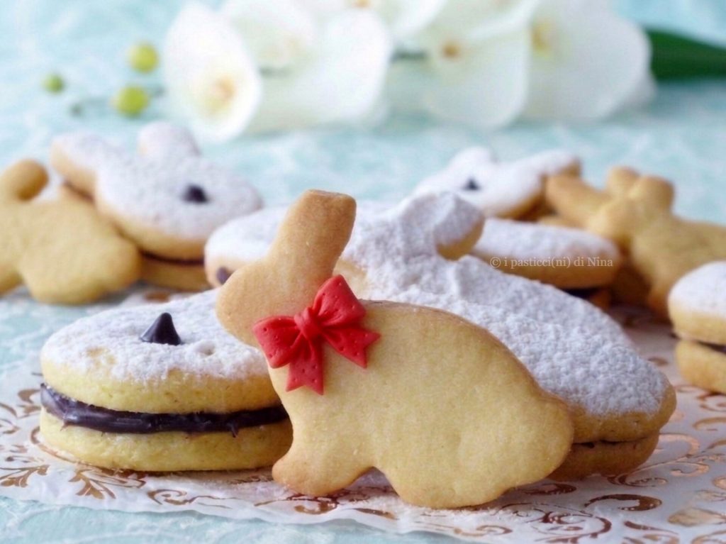 gefüllte Osterkekse mit Schokoladenganache einfache Rezeptidee mit Ostereiern die Pasticcini di Nina