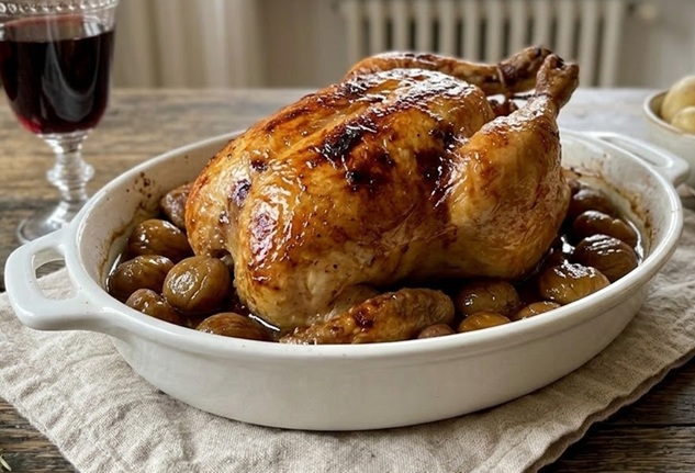 Gefülltes Hähnchen mit Maronen