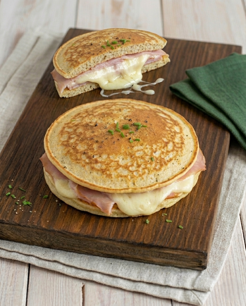 Herzhafte Pancakes mit Schinken und Käse