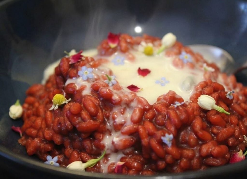 Rote-Bete-Risotto mit Gorgonzola