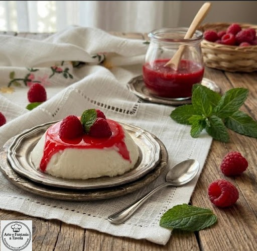 Panna Cotta mit Himbeeren: das elegante Dessert in 10 Minuten fertig