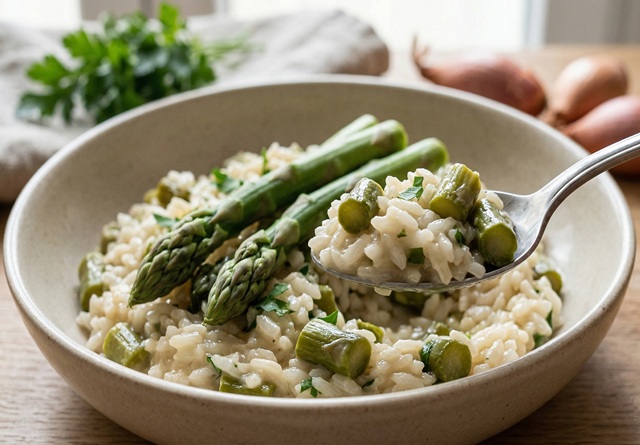 Cremiges Spargelrisotto: das perfekte und einfache Rezept
