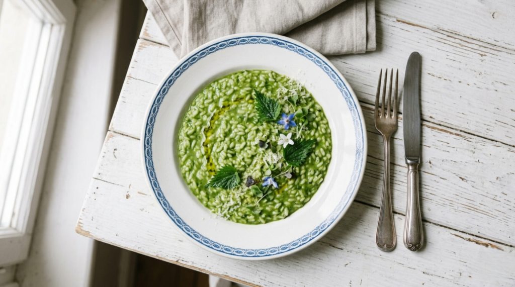 Risotto mit Brennnesseln