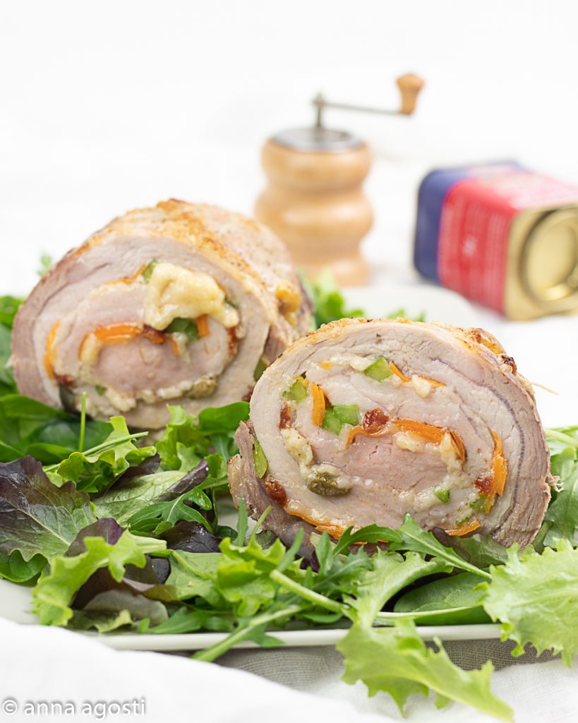 Schweineroulade mit Gemüse